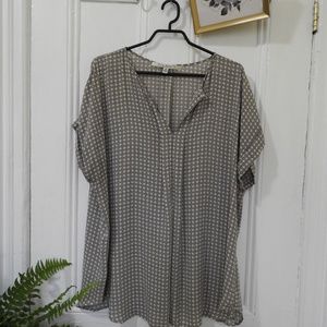 Max Studio Short Sleeve Print Blouse - 2x